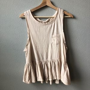 Free People Distressed Peplum Top